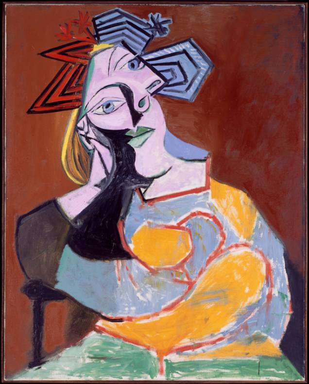 Mulher sentada apoiada sobre os cotovelos (1939 ) de Pablo Picasso