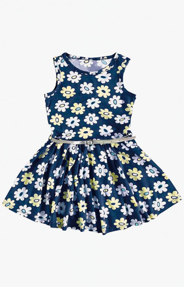 Vestido infantil com cinto Vestido infantil com cinto