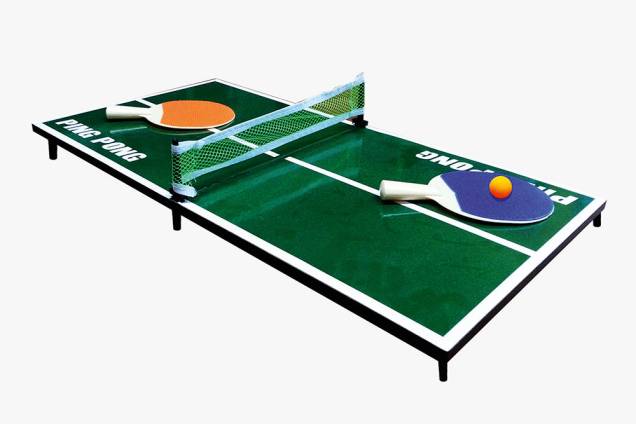 Kit de pingue-pongue com mesa, rede, raquetes e bola