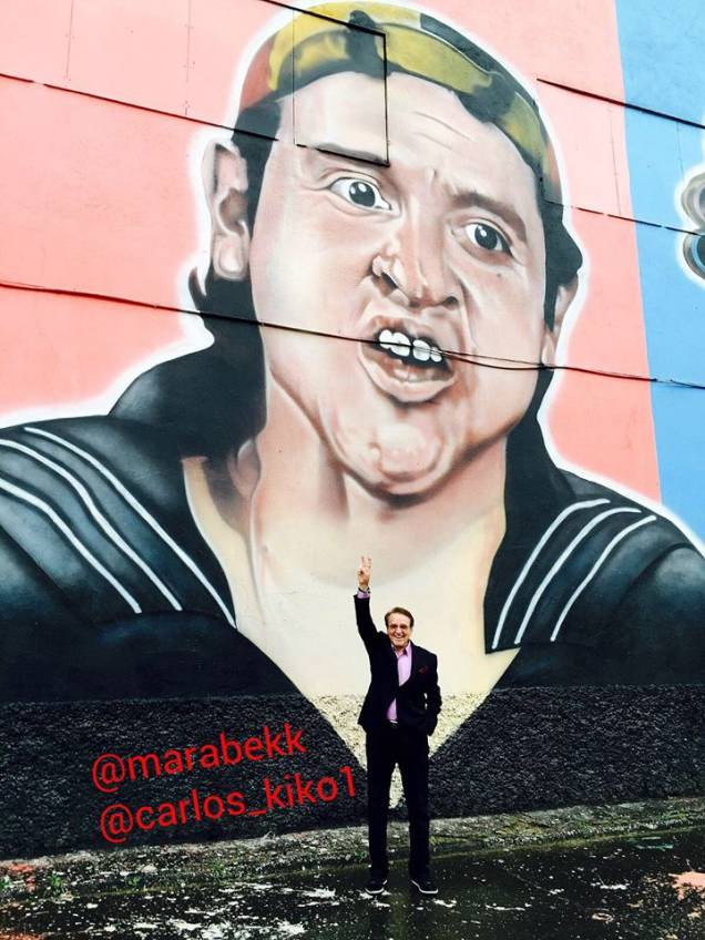 Ator foi conhecer mural feito em sua homenagem pelo grafiteiro Paulo Terra Ator foi conhecer mural feito em sua homenagem pelo grafiteiro Paulo Terra