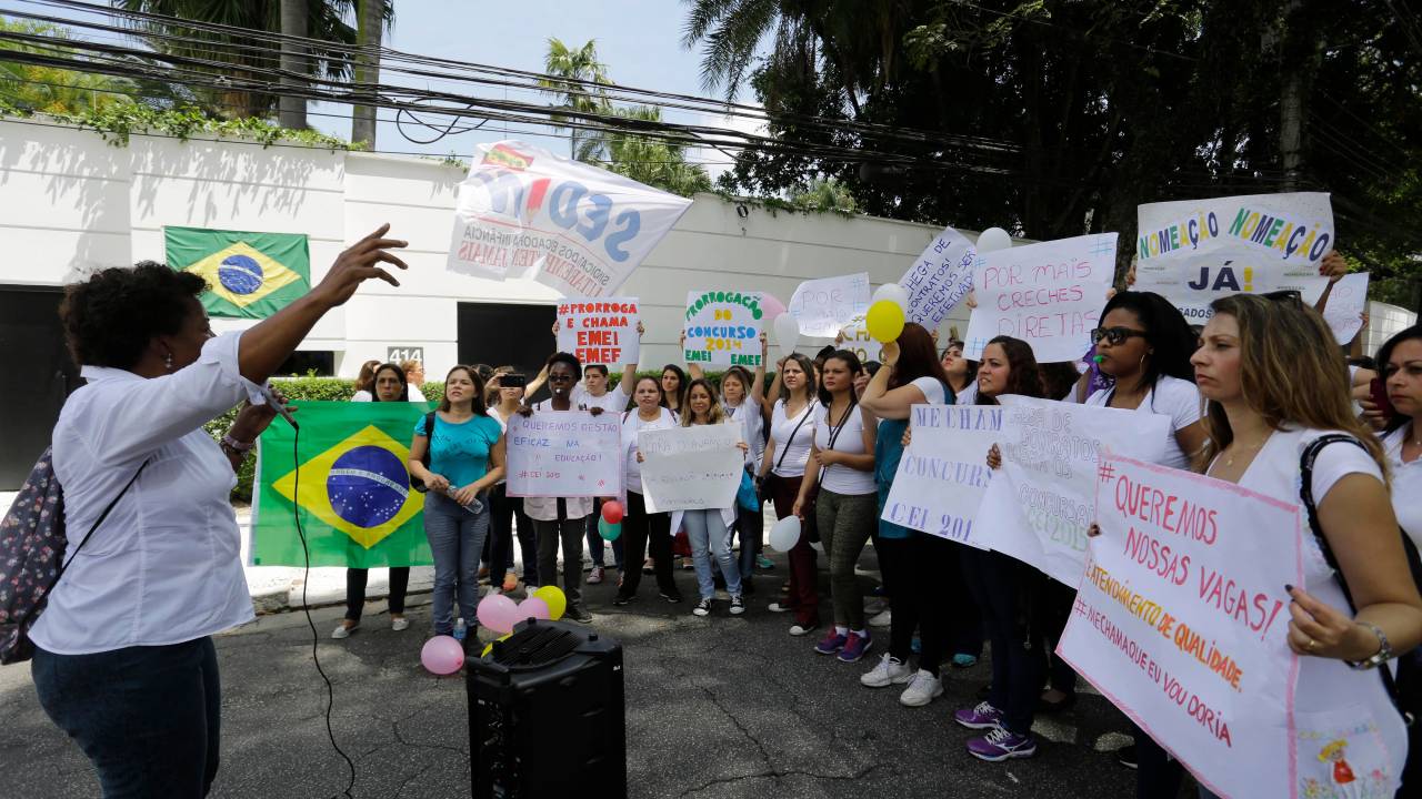 Protesto de professores casa João Doria