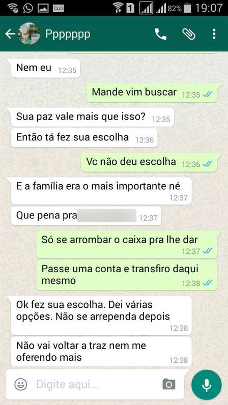 O diálogo entre Iane e o cliente foi divulgado pela polícia