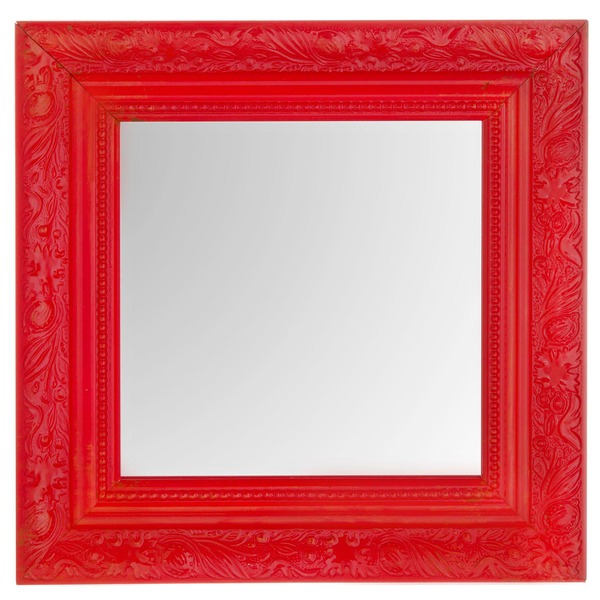 5. Espelho Decorativo Provençal com Moldura Vermelha 25x25cm: R$ 41,90/cada