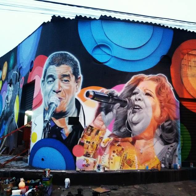 O mural em uma casa de shows na cidade de Taboão da Serra