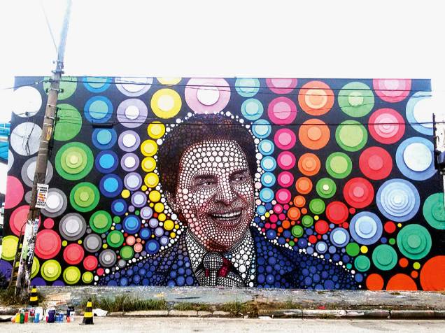 O mural dedicado a Silvio Santos no bairro do Campo Limpo