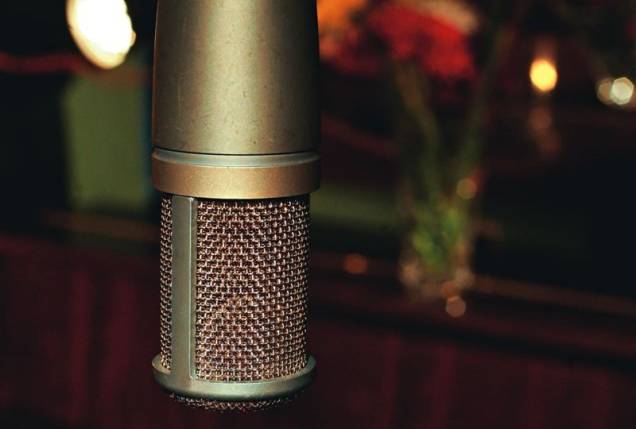 Microfone antigo na Casa de Francisca