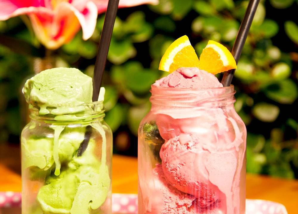 Folie - sorvete de suco verde e de beterraba