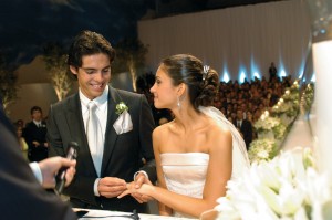Kaká e Carol na cerimônia de casamento, em 2005