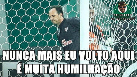 Falha de Rogério Ceni no clássico contra o Palmeiras virou piada nas redes sociais Falha de Rogério Ceni no clássico contra o Palmeiras virou piada nas redes sociais