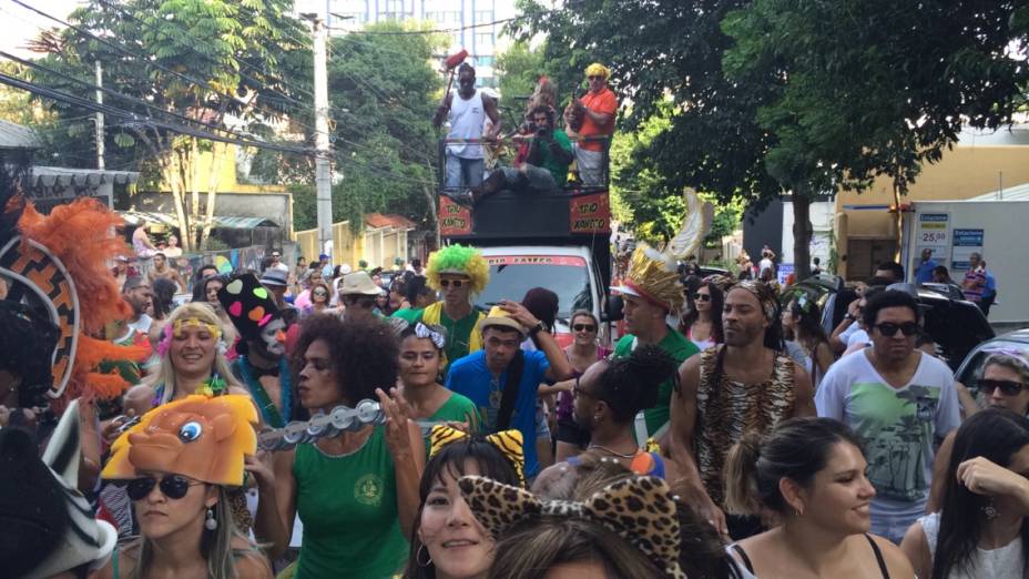 	Foliões subindo a Rua Girassol, na Vila Madalena