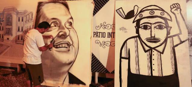 Artista pinta caricatura de Eduardo Campos que estará exposta durante o velório