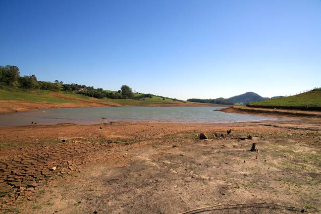 Nível de água crítico: foto tirada em outubro mostra a região de Bragança Paulista