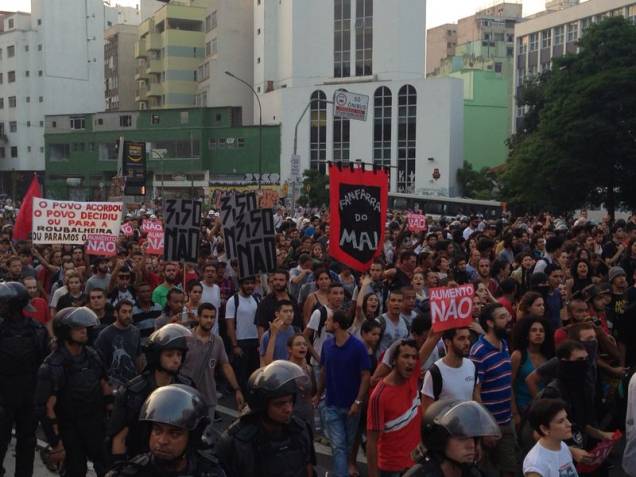 Os primeiros momentos da manifestação foram pacíficos