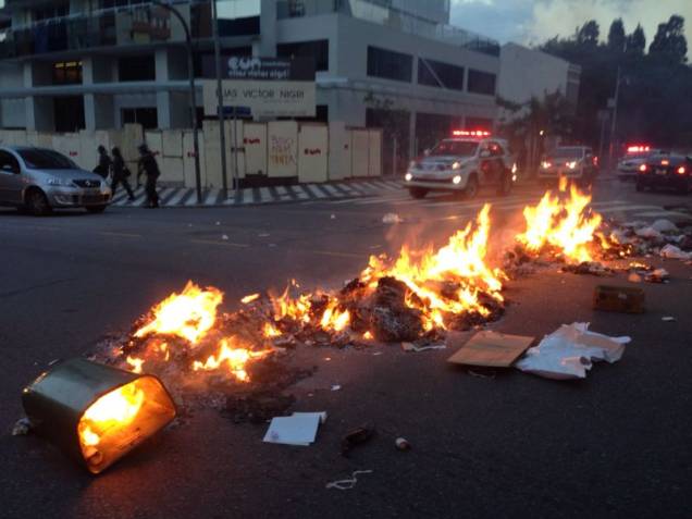 Barricada na Avenida Angélica