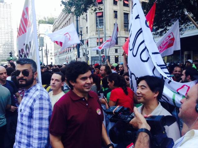 Altino Melo, presidente do Sindicato dos Metroviários de São Paulo, está na manifestação pela tarifa zero
