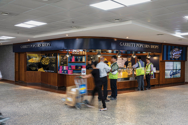 Garrett Porpcorn no Aeroporto de Guarulhos