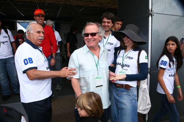 Roger Abdelmassih e Washington Olivetto no GP Brasil de F-1, no Autódromo de Interlagos, em 2008