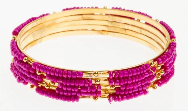 Paris Bijoux: jogo de cinco pulseiras pink (R$ 1,50)
