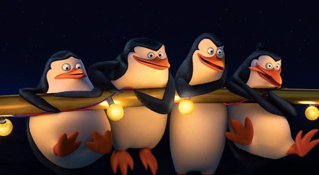 Os Pinguins de Madagascar: os pinguins Capitão, Kowalski, Rico e Recruta