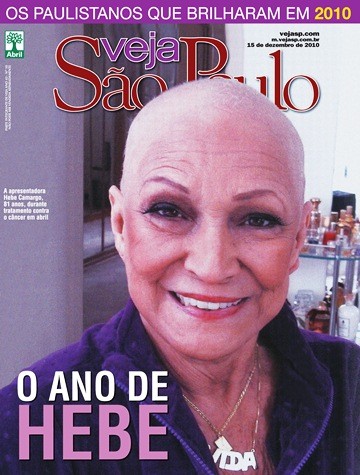 Capa de VEJA SÃO PAULO de 15 de dezembro de 2010, em que a apresentadora apareceu careca, devido à quimioterapia