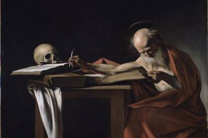 sangirolamochescrive-caravaggio.jpeg Cinco sentidos 2274 - "São Jerônimo que Escreve" - Caravaggio
