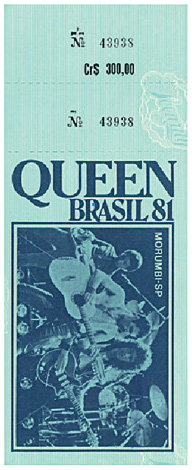 	Memória: Ingresso para o show do Queen, em 1981