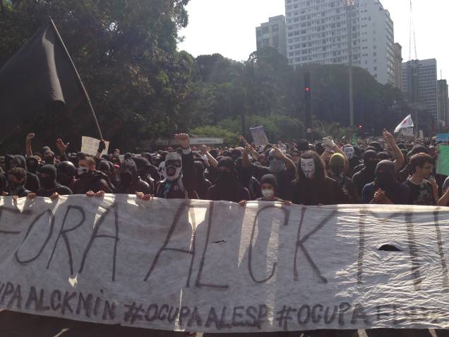 Manifestantes pediam a saída do Governador Geraldo Alckmin