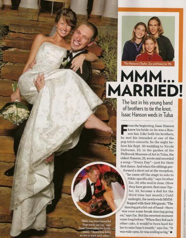 Matéria de revista estrangeira registra o casamento de Isaac Hanson, em Tulsa