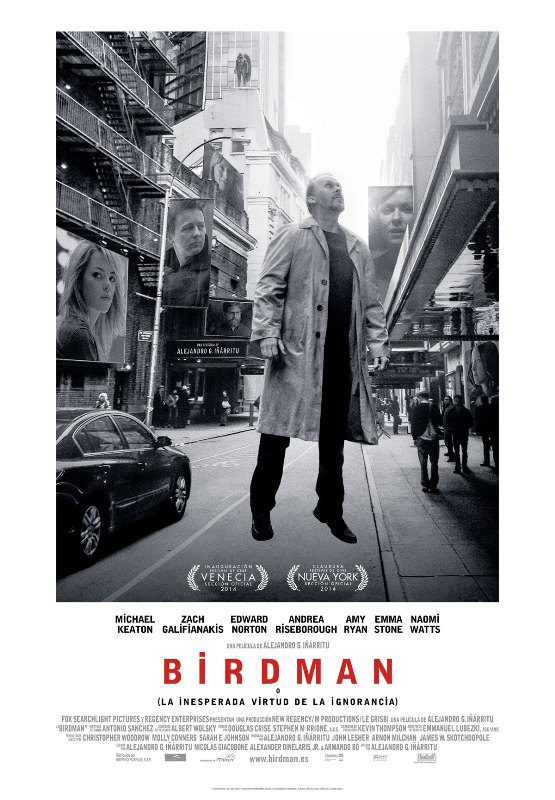 Birdman ou (A Inesperada Virtude da Ignorância): pôster do filme