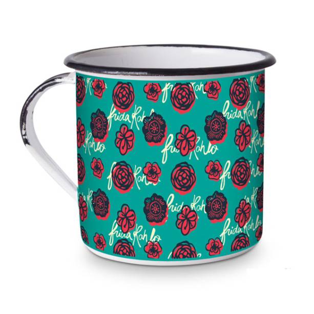 Caneca florida Frida Kahlo, R$ 39,00, da <a href="https://www.designnmaniaa.com.br/siteNovo/" rel="Design Mania" target="_blank">Design Mania</a>