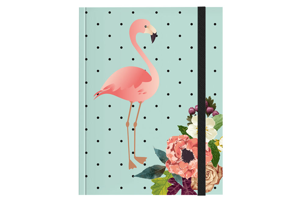 As Boas Compras - flamingo, gato e raposa - caderno, Colab55