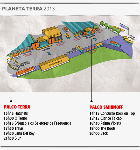 Mapa Festival Planeta Terra 2013