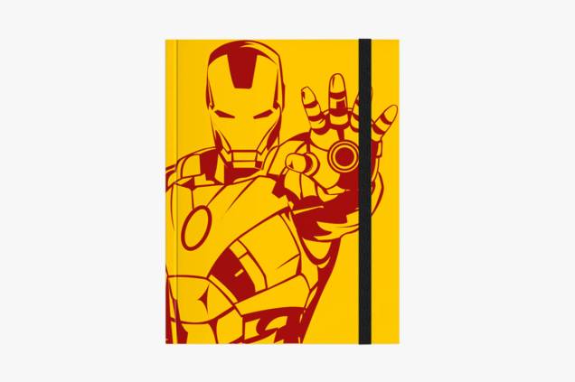 Caderno com ilustração baseada no Homem de Ferro: R$ 60,00 Caderno com ilustração baseada no Homem de Ferro: R$ 60,00