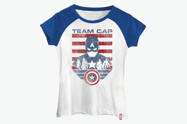 Camiseta feminina do Capitão América: R$ 79,90