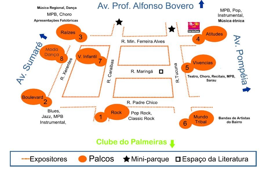 Mapa Feira da Pompeia