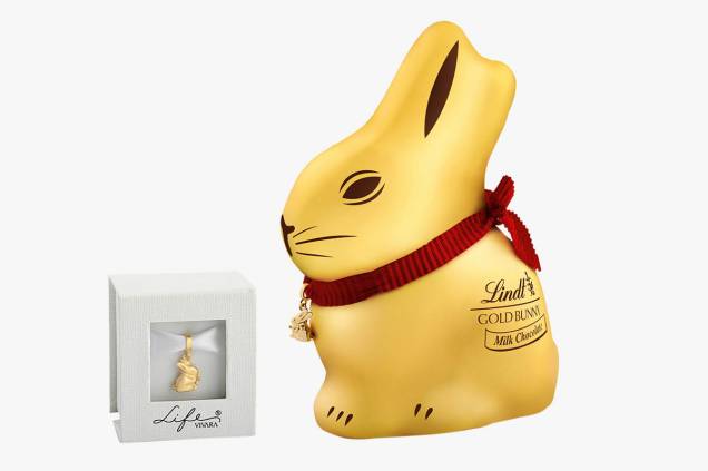 Pingente folheado a ouro da Life by Vivara mais chocolate em formato de coelho (100 gramas): R$ 179,90