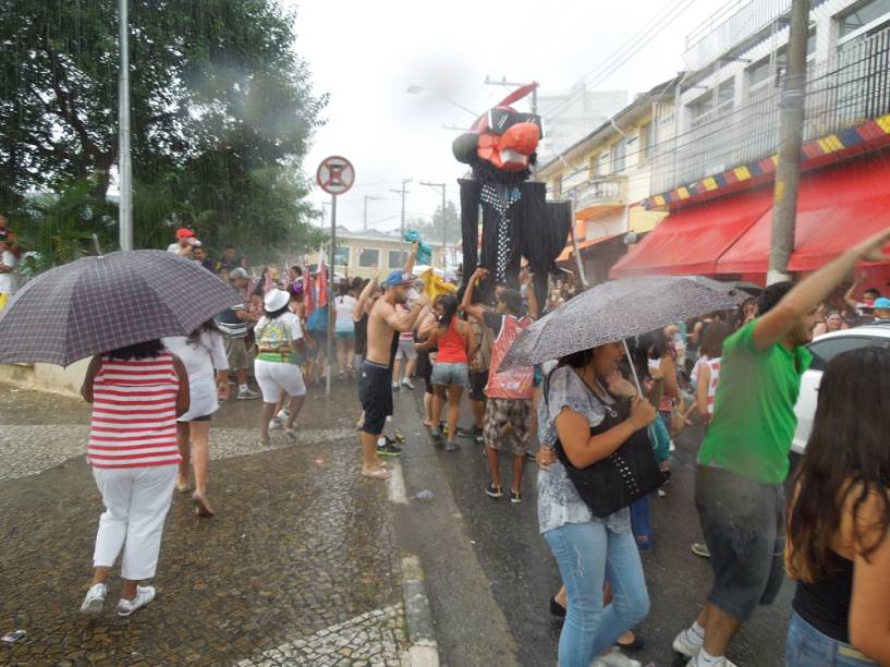 Tempo ruim?: nem a chuva parou esse bloco