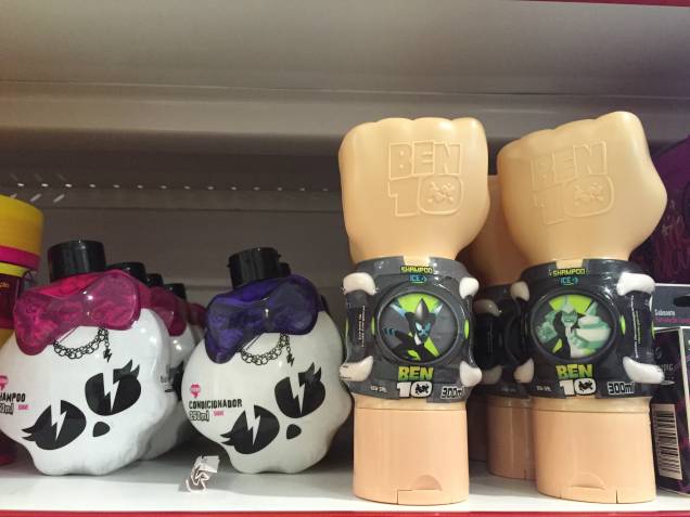 Condicionador Monster High (5,99 reais) e shampoo Ben 10 (8,45 reais) Condicionador Monster High (5,99 reais) e shampoo Ben 10 (8,45 reais)