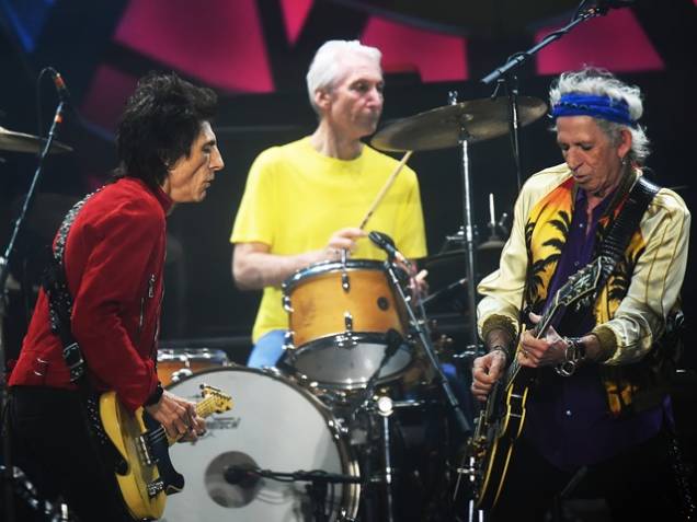 Ron Wood, Charlie Watts e Keith Richards: Rolling Stones na quatra-feira (24)