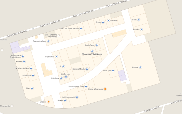 Google Indoor Maps: shopping Vila Olímpia