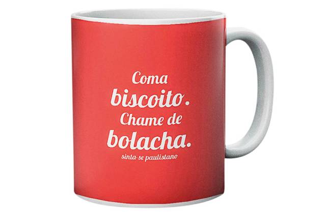 Caneca de cerâmica (340 mililitros): R$ 29,00