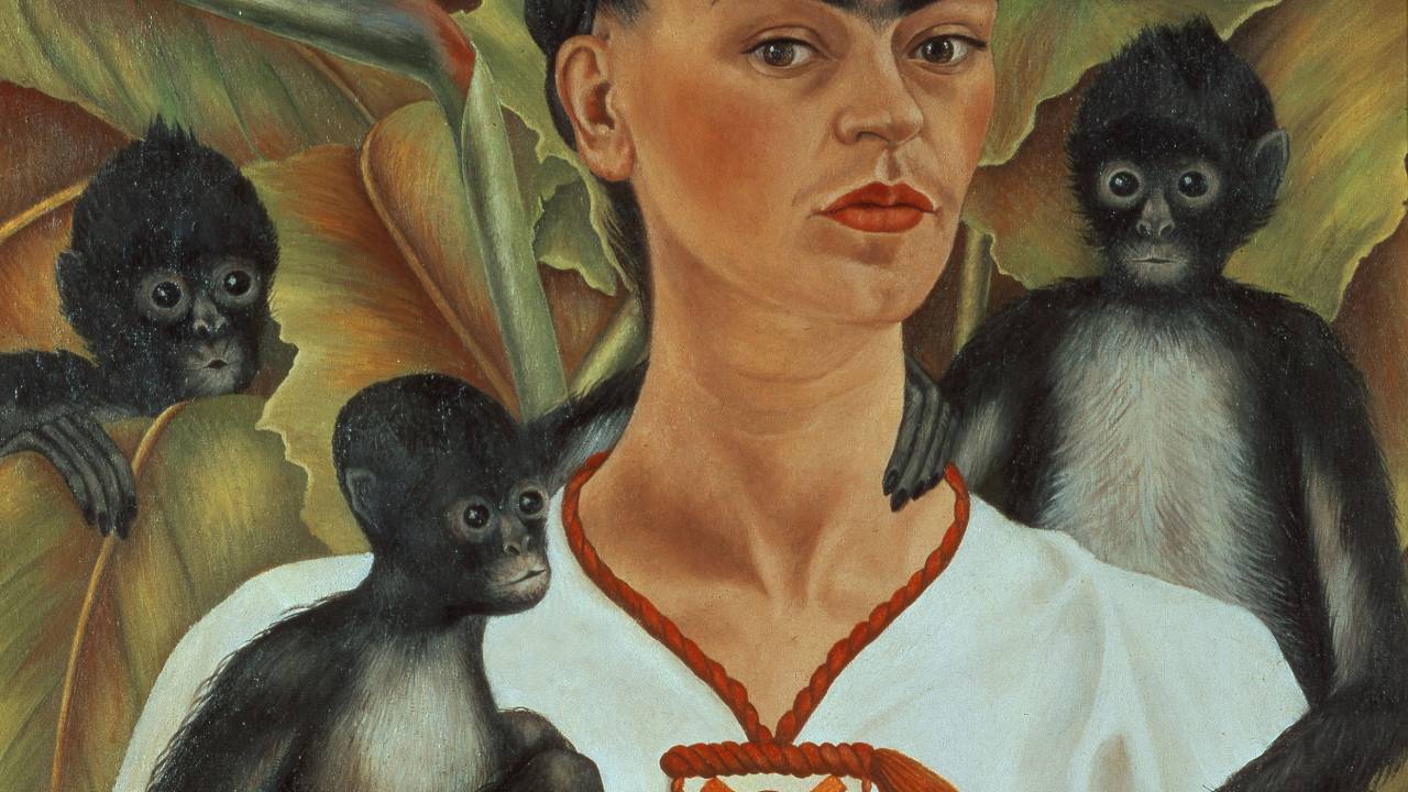 Frida Kahlo_autorretrato con monos_1943_óleo sobre tela_Courtesy the Guelman Collection_©2015 Banco de México Diego Rivera & Frida Kahlo Museums Trust_A imagem deve ser publicada como foi env