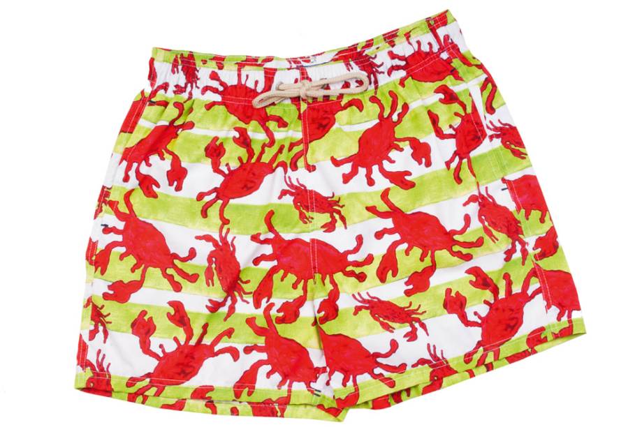 Bermuda com estampa de caranguejo: 239,90 reais, na Shorts.Co