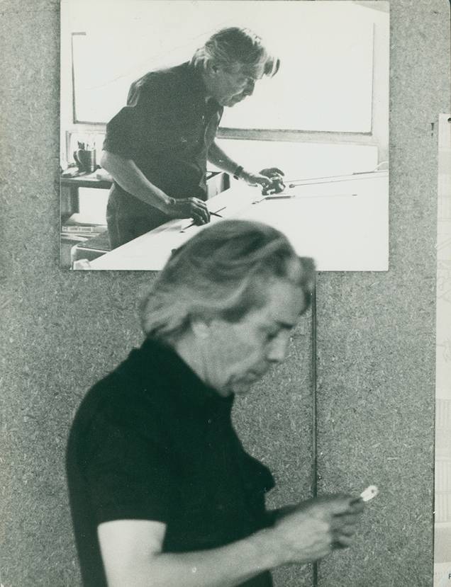 Artigas no seu escritório em 1974