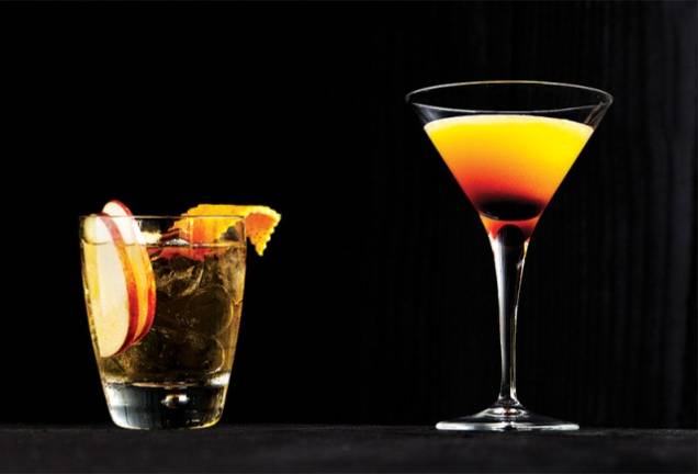 O forbidden old-fashioned e o martíni de caju e tangerina