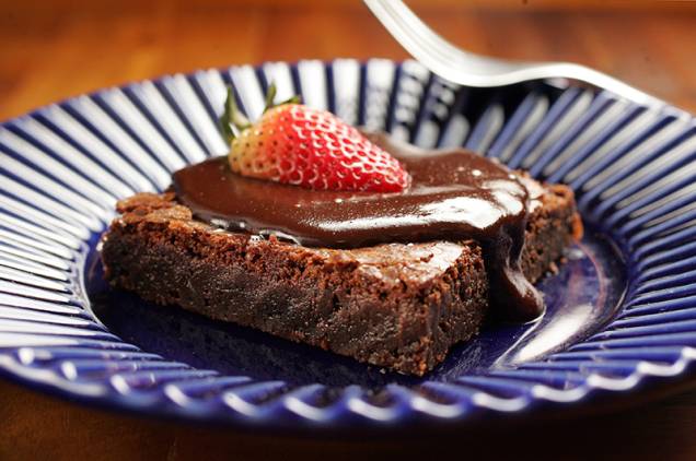 Brownie com calda de ganache: livre de glúten e lácteos, como todos os produtos da padaria