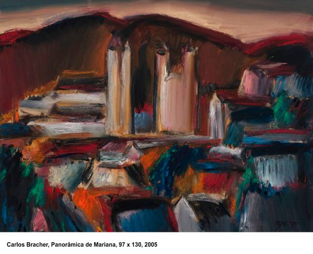 em>Panorâmica de Mariana</em> (2005): as paisagens mineiras são tema comum em sua produção