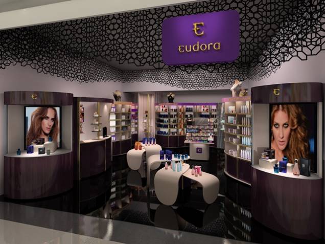Loja da Eudora no Shopping Pátio Paulista: maquiagens feitas com matéria-prima importada