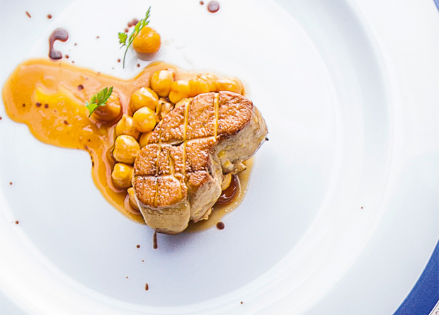 Foie gras com grão-de-bico