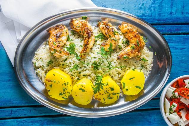 Tamarutaca com arroz de palmito e batata ao açafrão Tamarutaca com arroz de palmito e batata ao açafrão